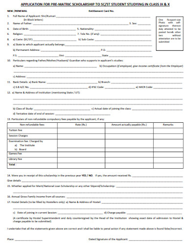 11+ Student Scholarship Form Templates in PDF | DOC