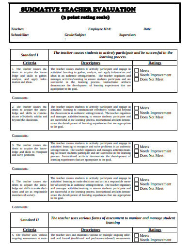 teacher-summative-evaluation-rating-form-template