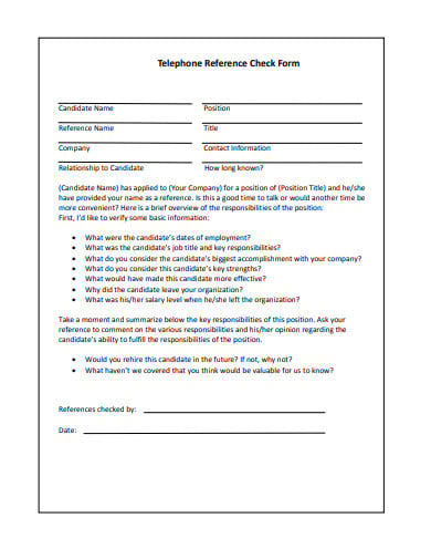 telephone-reference-check-form-template