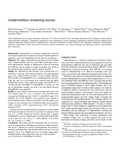 undernutrition screening survey template