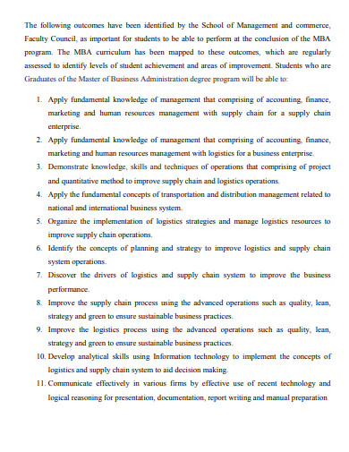 logistics and supply chain management personal statement