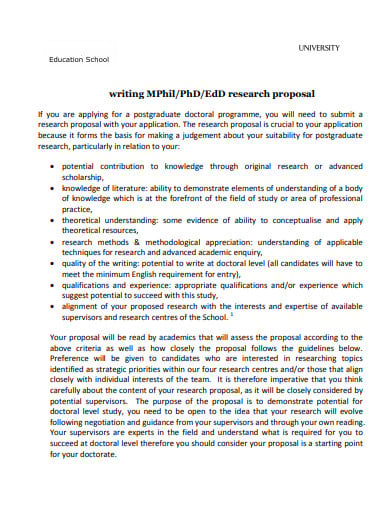 research proposal graduate school