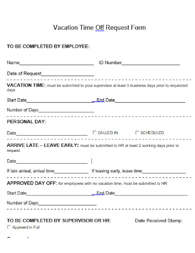 10+ Vacation Request Form Templates in PDF | DOC | Free & Premium Templates