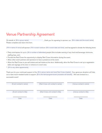 venue event partnership agreement template