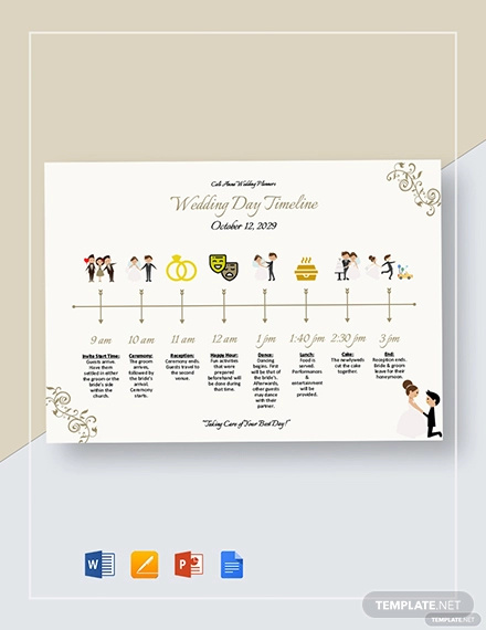 wedding day timeline template