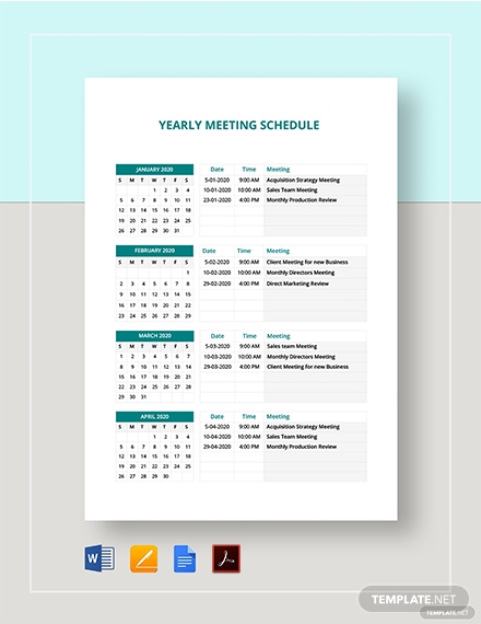 10+ Yearly Schedule Templates in Google Docs | Google Sheets | Word ...