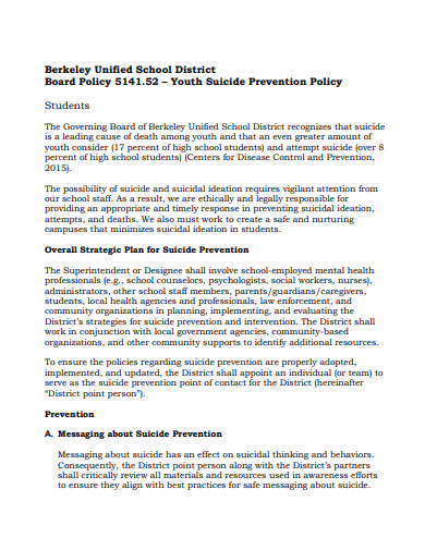 youth-suicide-prevention-policy