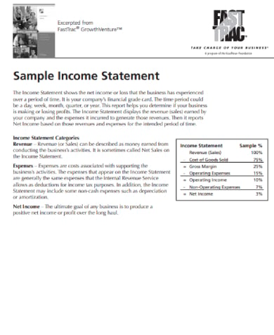 income statement sample1