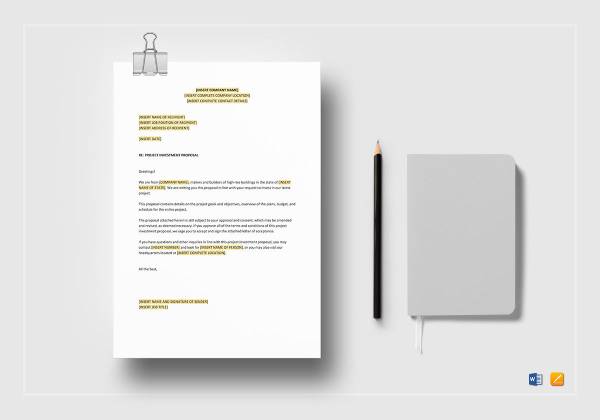 project investment proposal mockup