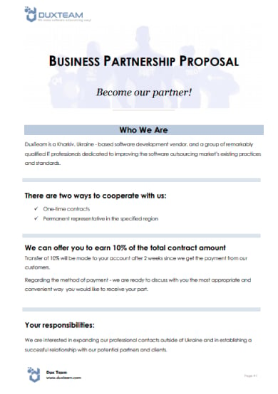 10 Business Partnership Proposal Templates In Google Docs Word 