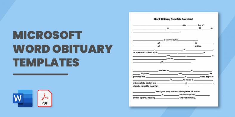32+ Microsoft Word Obituary Templates Download