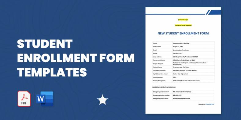 14+ Student Enrollment Form Templates PDF | DOC