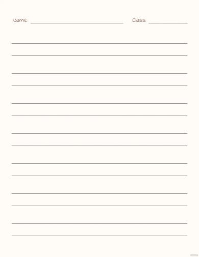 lined notebook paper template