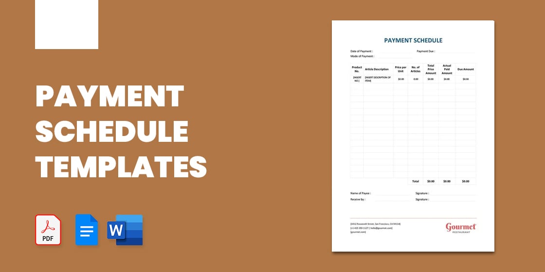 payment schedule templates – word excel pdf