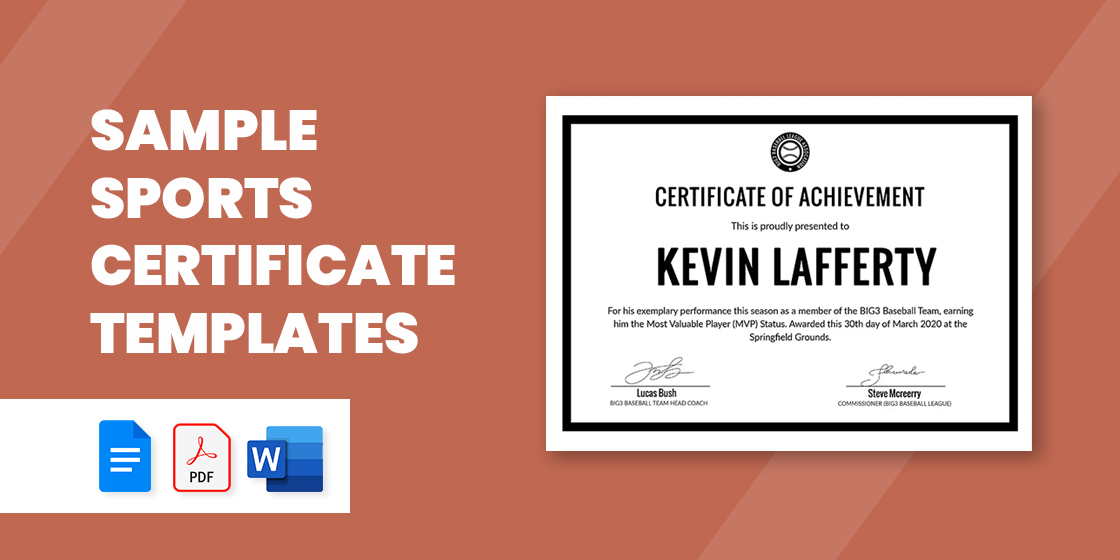 sports award certificate template word