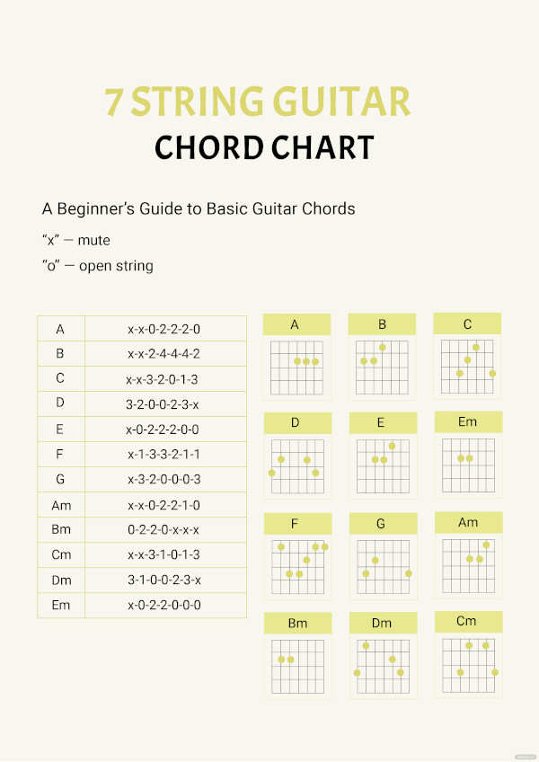 Blank Guitar Chord Chart Template - 26+ Free PDF Documents Download