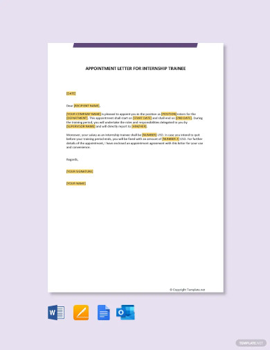 Trainee Appointment Letter - 9+ Free Word, PDF Documents Download!