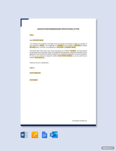 Membership Application Letters - 8+ Word, PDF Documents Download