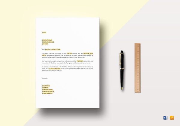 awarding contract letter template