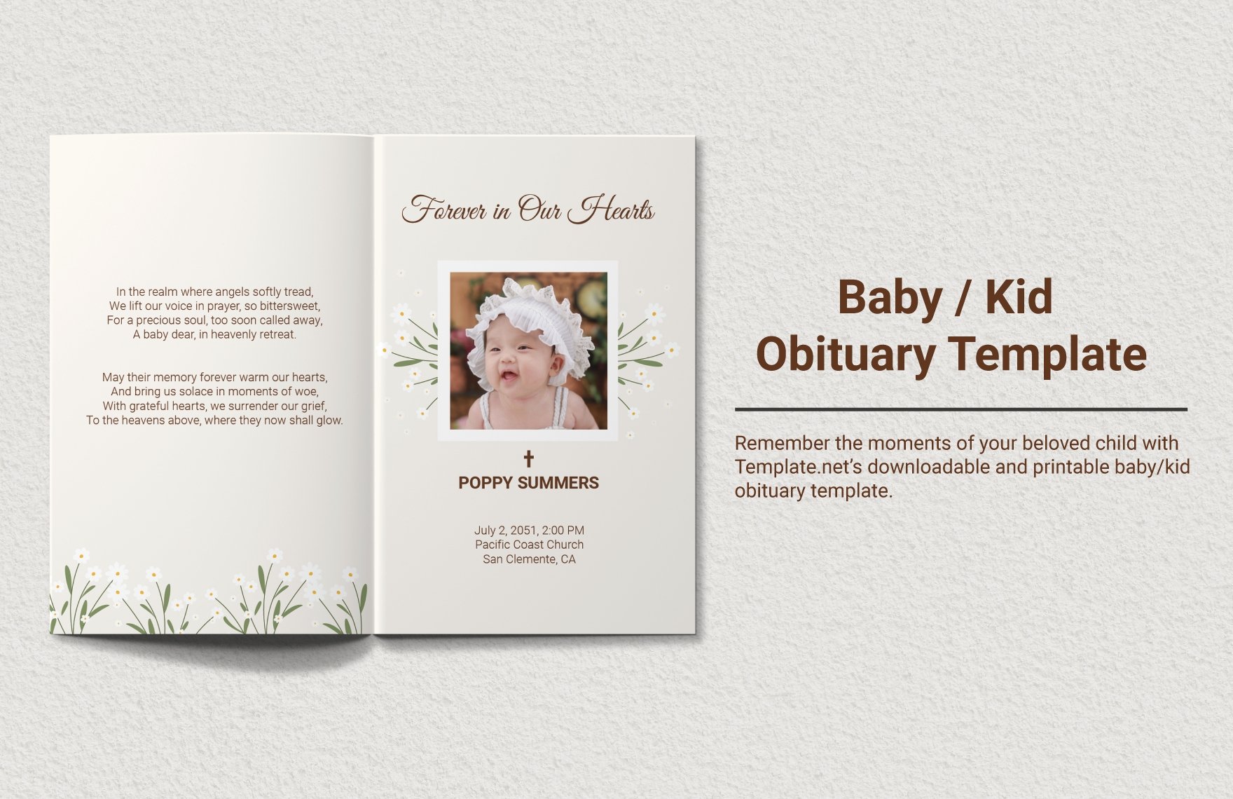 baby kid obituary template template