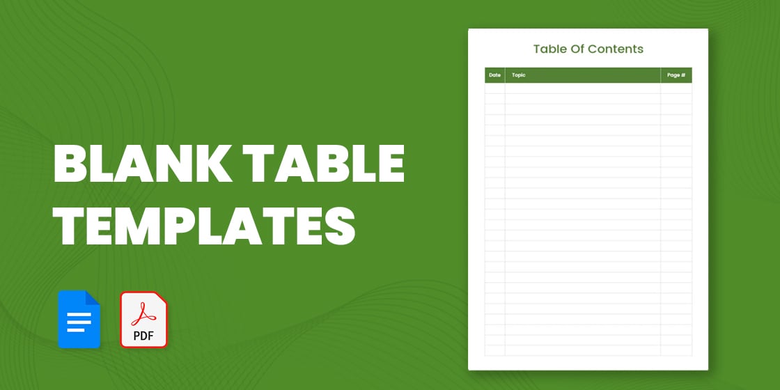 blank table templates – pdf doc excel