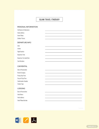 Free 42+ Itinerary Templates Microsoft Word Documents Download