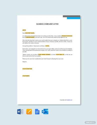 Complaint Letter - 37+ Free Word, PDF Format Download! | Free & Premium ...