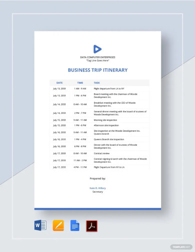 Free 42+ Itinerary Templates Microsoft Word Documents Download