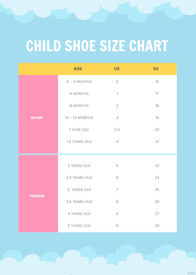 Printable Shoe Size Chart - 21+ PDF Documents Download