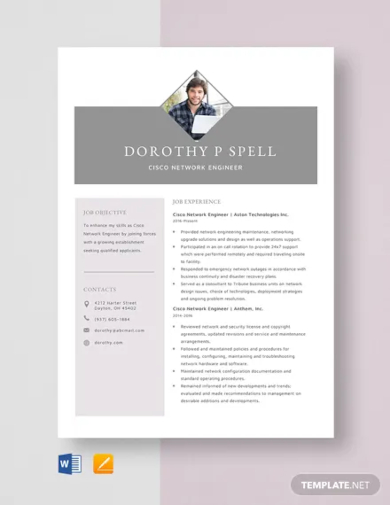 15+ Network Engineer Resume Templates - PSD, DOC, PDF