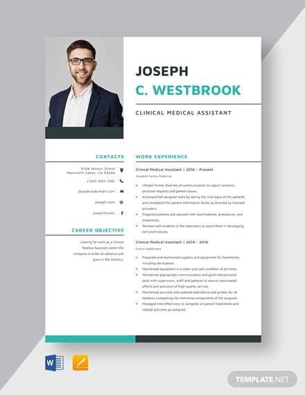 clinical medical assistant resume template