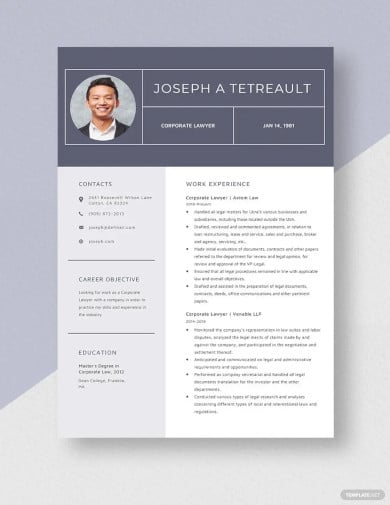 corporate lawyer resume