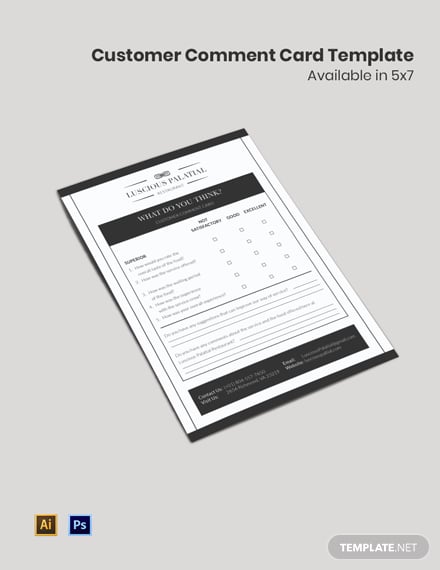 customer comment card template