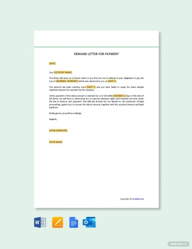 demand letter for payment template