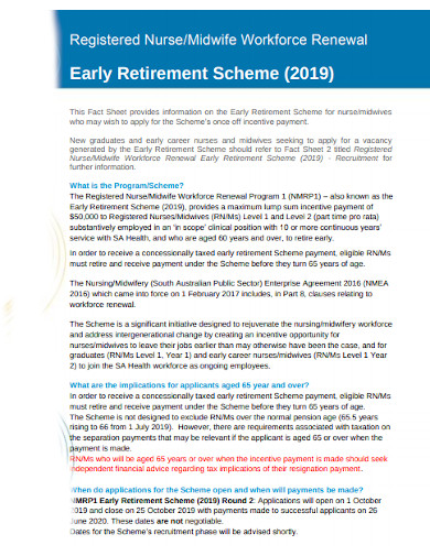 early retirement general plan