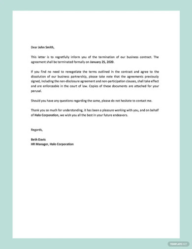 Contract Letter Template - 32+ Free Sample, Example Format Download ...