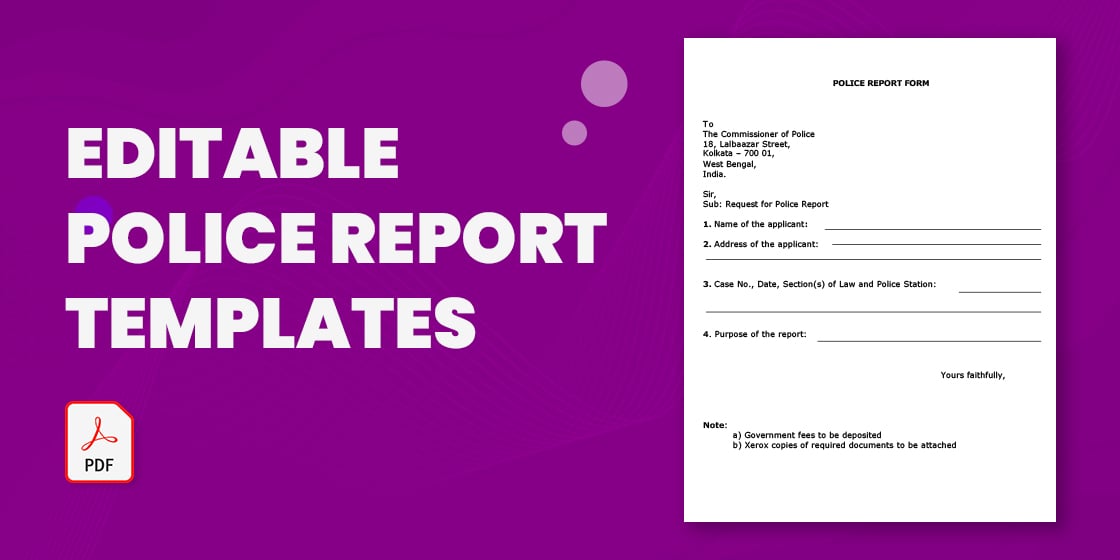 editable police report templates