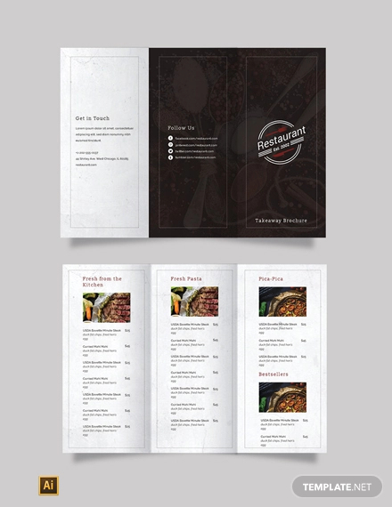 21+ Restaurant Tri-fold Brochure Designs & Templates - PSD, AI, Word ...