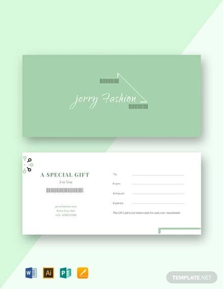fashion store gift certificate template