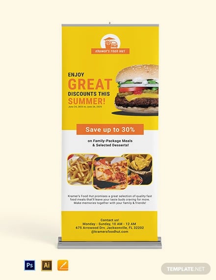 fast food roll up banner template