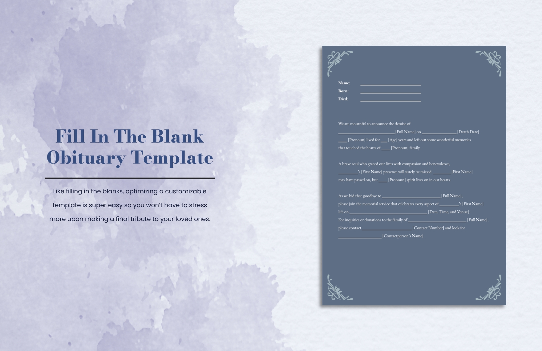 32+ Microsoft Word Obituary Templates