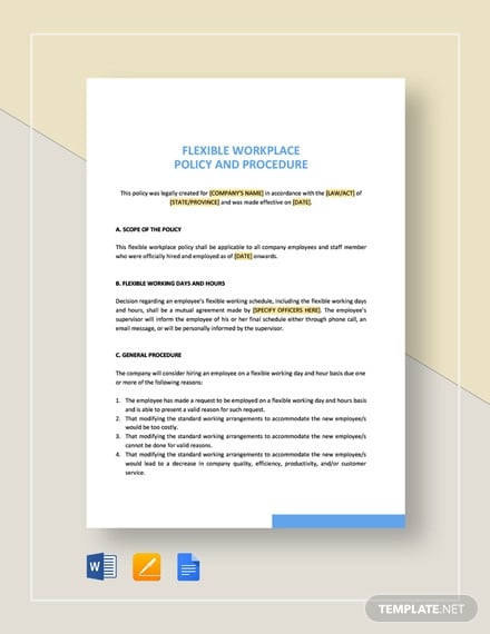 flexible working policy and procedure template
