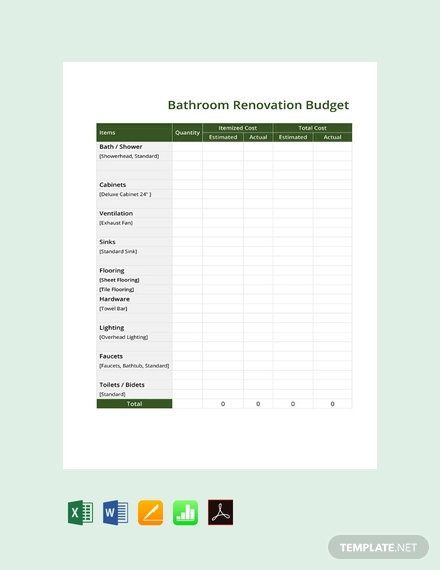 Image showcasing 15+ Sample Renovation Budget Templates - PDF, Docs