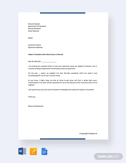 Complaint Letter Sample - 31+ Free Word, PDF Documents Download