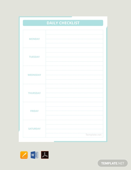 free daily checklist template 440x570