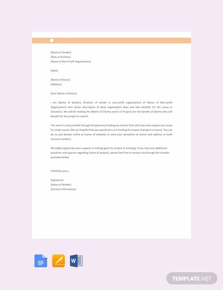 free donation request letter template