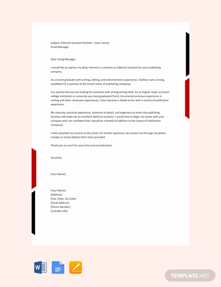 11 Sample Email Application Letters
