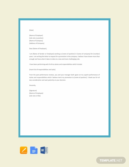 free employee promotion letter template