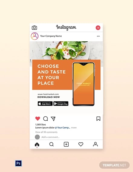 free-food-mobile-app-promotion-instagram-post-template