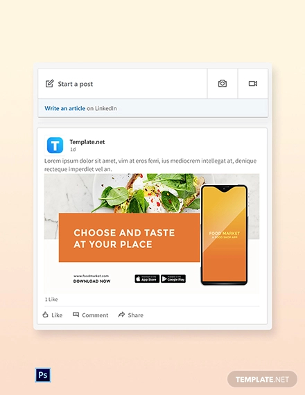free-food-mobile-app-promotion-linkedin-post-template